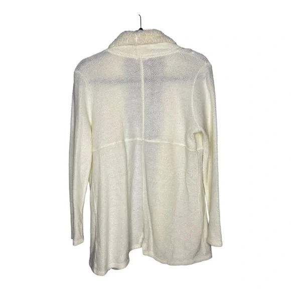 En Creme Anthropologie Sweater Ivory Open Front Knit Cardigan | M - Picture 2 of 9